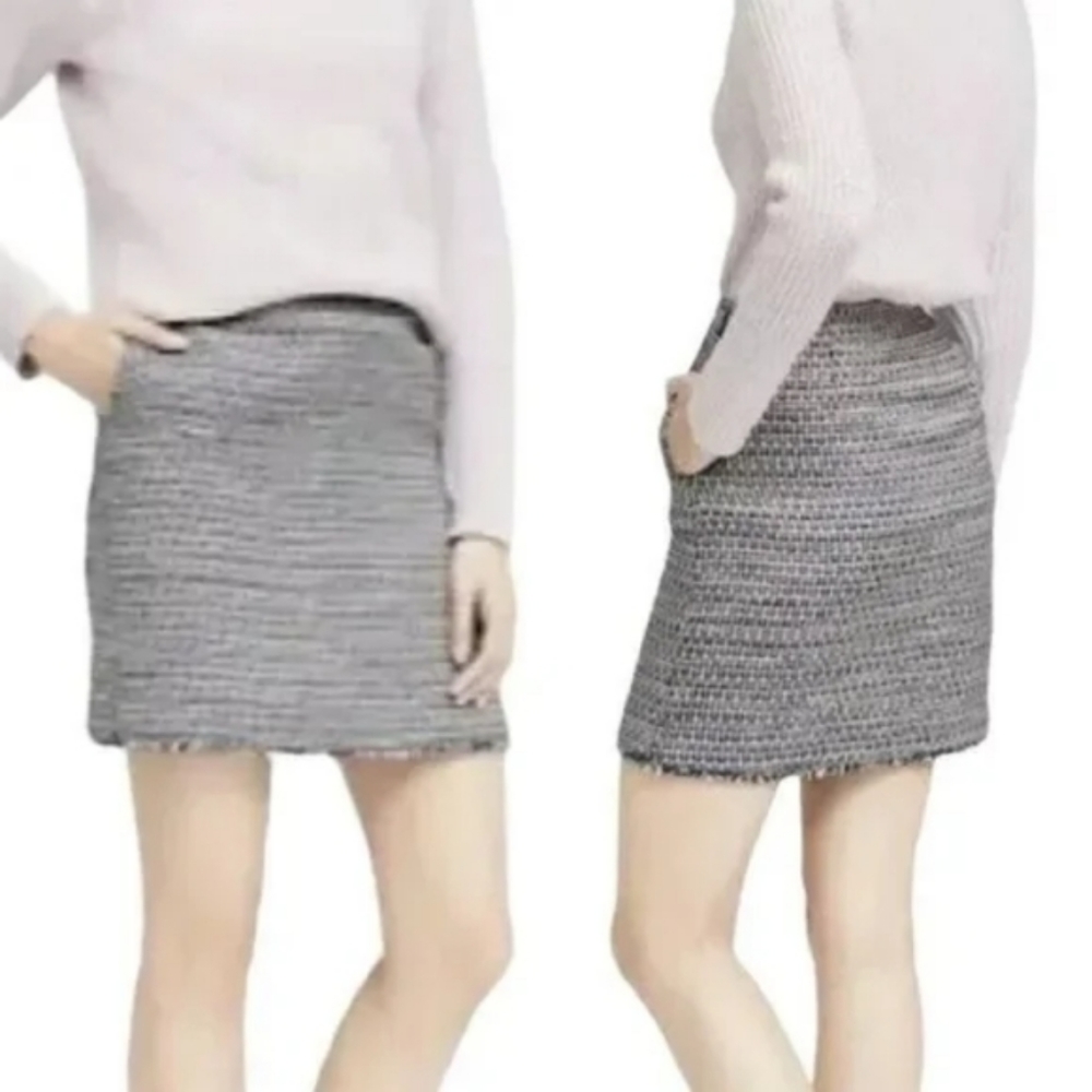 NWT Banana Republic Navy Blue & White Fringe Skirt